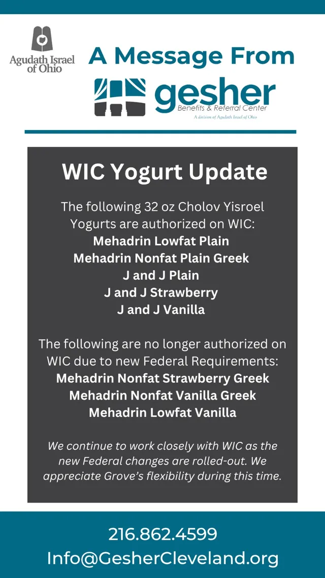 WIC Yogurt Update